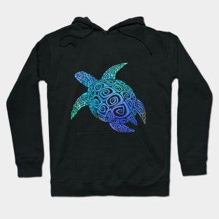 Blue mandala turtle Hoodie